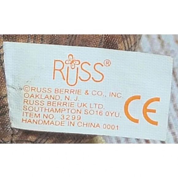 Vintage Russ Thanksgiving Bears Lot Of 4 Stuffed Animal Toys Brown Green 3" - Picture 5 of 5